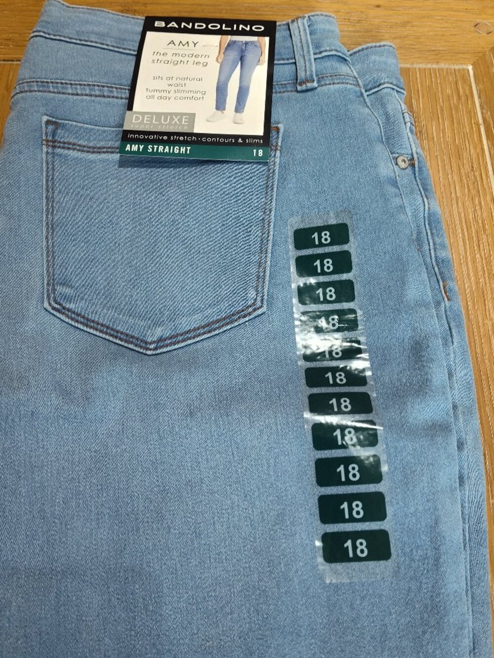 NWT Bandolino Amy Straight Deluxe Stretch Jeans – Size 18
